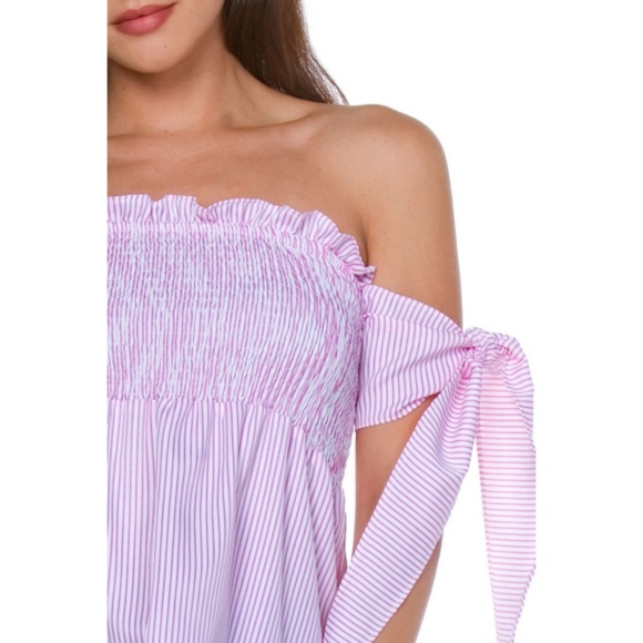 NWT Carmin Off Shoulder Sleeveless Smocked… - Picture 4 of 5